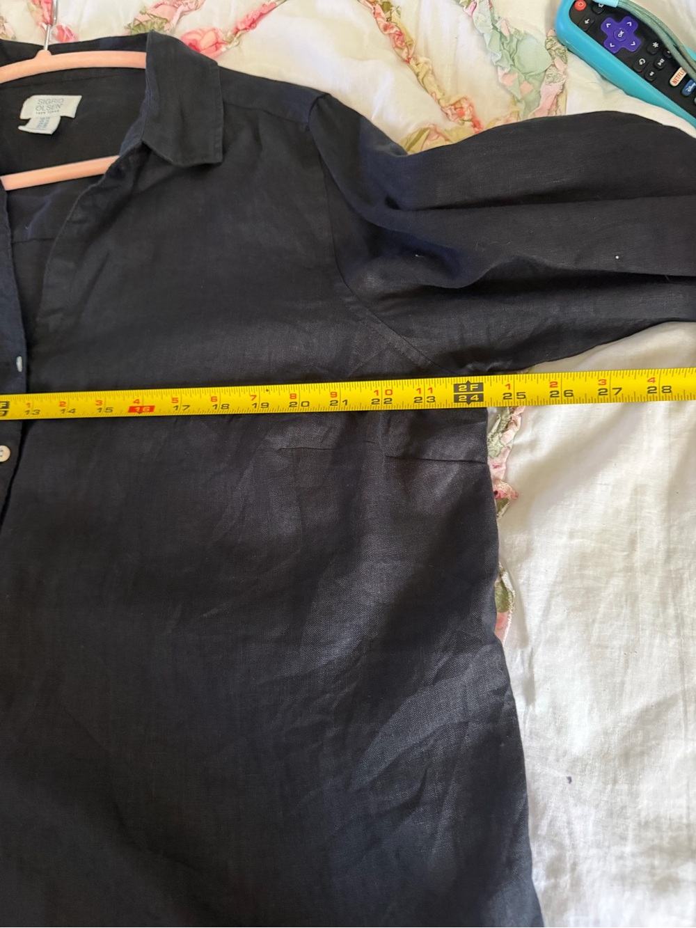 Sigrid Olsen 100% linen black Button-Down Linen Shirt - Picture 5 of 9
